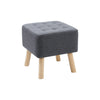 Square Footstool Footrest Pouffe Linen/Velvet/PU Leather Padded Children Seat