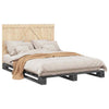 Bed Frame with Headboard Grey 140 x 200 Solid Pine Wood, Bed, Bedroom P3F2