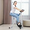 Folding Exercise Bike 8-Level Magnetic Heart Rate Sensor Home Gym Black White
