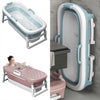 Free-Standing Soaking Tub w/ Lid Folding Spa Bath Bucket Barrel Portable Bathtub