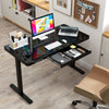 Height Adjustable Desk Electric Stand up Desk w/ Writable Tempered Glass Top