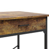Compact Breakfast Bar Table Rustic Wood Bar Table with Drawer Power Outlet 60*60