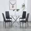 2/4/6pcs Faux Leather Velvet Fabric Dining Chairs Metal Legs Dining Room Kitchen