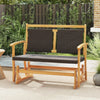 Outdoor Wooden Glider Bench 2-Person Swing Gliding Rocker with Backrest