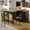 360° SWIVELLING DINING & BAR TABLE KITCHEN ISLAND WITH STORAGE CABINET WINE RACK