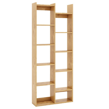 Modern Book Organizer Wood Display Shelf-Natural