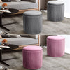 Round Velvet Ottoman Storage Vanity Seat Footrest Stool Dressing Table Chair