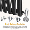 Black Designer Radiator Vertical Horizontal Oval Column Central Heating Rads