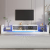 TV STAND CABINET FREESTANDING ENTERTAINMENT UNIT WITH LED LIGHTS & GLASS SHELVES