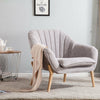 Upholstered Accent Armchair with Wood Legs Large Leisure Sofa Chairs Living Room