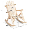 Outdoor Rocker Chair Home Garden Solid Wood Rocking Chair Patio Armchair Natural