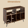 Turntable Stand with Vinyl Storage Shelves-Coffee