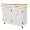 Kitchen Storage Trolley Cart Rolling Island Shelves Cabinet Breakfast Bar Table