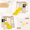 Indoor Activity Center Wooden Climber Playset with Climbing Rock-Colorful