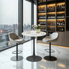 FATIVO 100cm Tall Marble Tulip Dining Table Round Bar Coffee Table Casual Studio