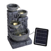 Garden Water Feature Outdoor Solar Power Cascading Bowls Fountain with LED Light