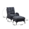 Adjustable Backrest Sleeper Recliner Lounge Chair Cube Back Armchair w/Footstool