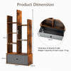 7 Tier Bookshelf Open Storage Wood Bookcase Organizer Display Shelf w/ Drawer