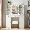 Vanity Makeup Table Dressing Desk Set 10 LED Lighted Mirror w/ Stool for Bedroom