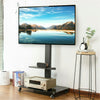 32-70" Height Adjustable Rolling Floor TV Stand Cart with Display Shelf