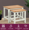 Nest of Tables, 2 Off White Painted Oak Sofa Side Tables, Nesting Coffee Tables