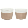 Storage Baskets 2 pcs Brown and White Ø24x18 cm Cotton