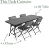 Garden Dining Set 4 Seater Rattan Effect Table Chairs Outdoor Furniture Christow