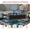 Led Coffee Table with Hidden Storage for Living Room Lift Top Coffee Table Black