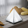 Stainless Steel Pyramid Table Lamp 3-Way Dimmable Bedside Lamp Nightstand Light