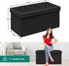 Ottoman Storage Box Folding Footstool Pouffe Seat Stool Chair Foot Bench Leather