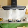 COMFEE' 60/90 cm Extractor Hood Wall Mounted Range Hood with LED&Carbon Filters