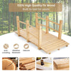 1.5M Wooden Garden Bridge Decorative Arc Footbridge Walkway W/Safety Guardrails