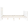 Gecheer Bed Frame with Headboard White 140x190 Solid Wood Bed Frame Q4Z9