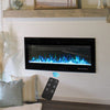 Inset/Wall 80'' Electric Fireplace Crystal/Log Effect 9 LED Flame Heater +Remote