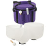 432Hz 8"-12" Set of 3 Chakra Design Quartz Crystal Singing Bowl with Carry Case