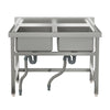 Commercial Catering Sink Stainless Steel Double Bowl Unit Kitchen Food Wash Tank