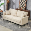 3 Seater Sofa, Linen Fabric Sofa for Living Room, Beige