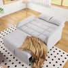 2 Seater Sofa Bed with Adjustable Backrest & Convertible Pull Out Bed Light Grey