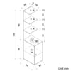 Corner Cabinet High Gloss Storage Shelves Bookcase White Floor Sideboards 160cm