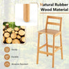 Set of 2 Bar Stools Wooden Dining Counter Height Chair with Backrests Armless