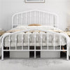 Metal Bed Frame with Arched Headboard and Footboard/Heavy Duty Slat Support