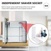 LED Bathroom Mirror Cabinet With Shaver Socket Demister Heated Clock 650×600mm