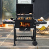 Outdoor XL Smoker Charcoal BBQ Grill Portable Garden Barbecue Trolley with Shelf