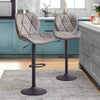 2 Pcs Faux Leather PU Bar Stools Diamond Seat Kitchen Modern Salon Pub Chairs
