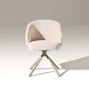 1PC 360° Swivel Dining Chair Chenille Upholstered Kitchen Chair Beige Modern