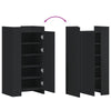 Shoe Cabinet Storage Cupboard Rack Black - Engineered Wood Shoe Organizer N3R9