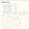 Dressing Table With Drawers Mirror Stool Set Makeup Desk Vanity Table Bedroom