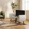 Upholstered Linen Footstool Storage Bench Chair Ottoman Pouffe Seat Stool Box UK