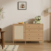 Industrial Wooden Cupboard Sideboard Storage Cabinet Unit Bookshelf Rattan Doors