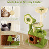 Indoor Pet Jungle Activity Center Playhouse Cute Cat Tree-Green